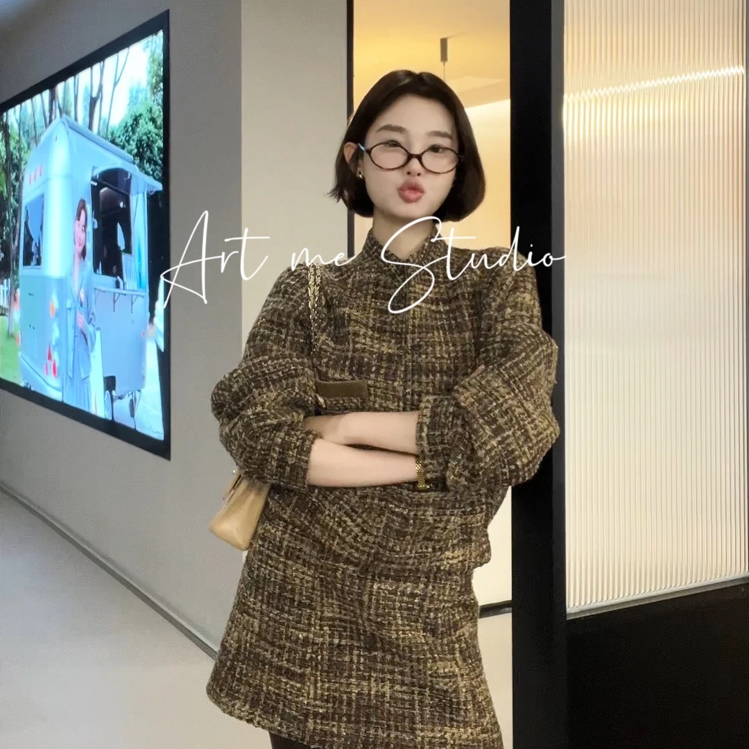 Artme瓜瓜呀【中古香香粗花呢套装】w1021x2