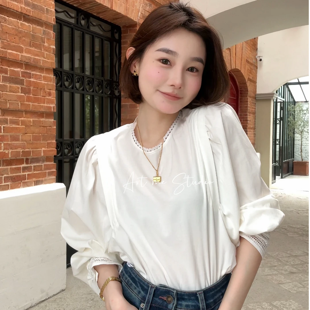 Artme瓜瓜呀【晚风百搭蕾丝花边莱赛尔衬衫】w1060y2