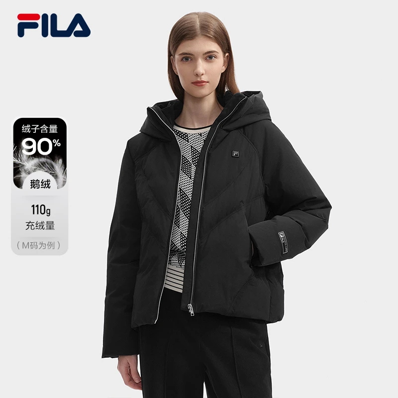 Fila/斐乐女士春季新款【高档鹅绒】休闲运动连帽羽绒服F11W443911F