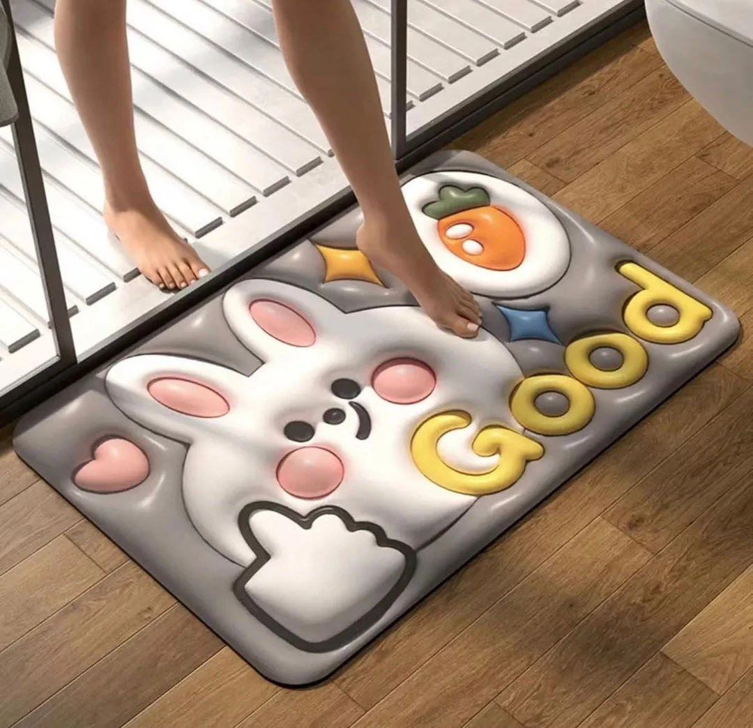 （新人礼）浴室吸水垫吸水防滑垫硅藻泥卡通立体地垫脚垫速干家用