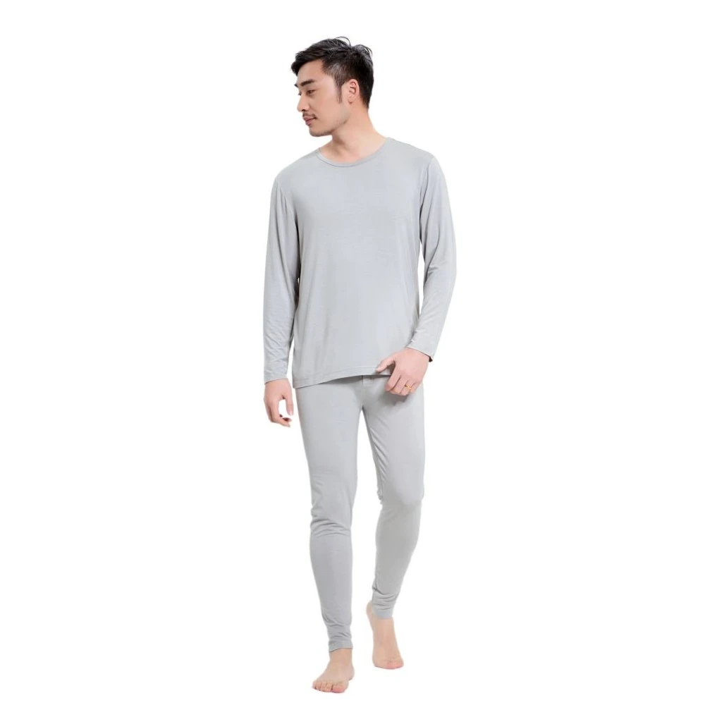 YETECH珍珠甲壳素抑菌内衣舒适圆领四季内衣男士套装118