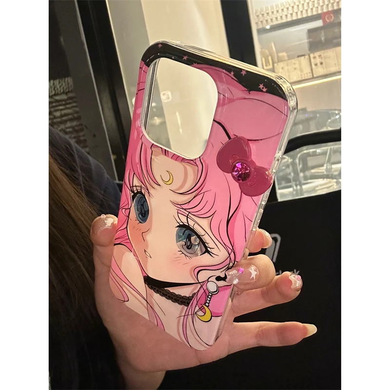 适用苹果系列iPhone15卡通ins14pro可爱粉色美少女13新款12手机壳