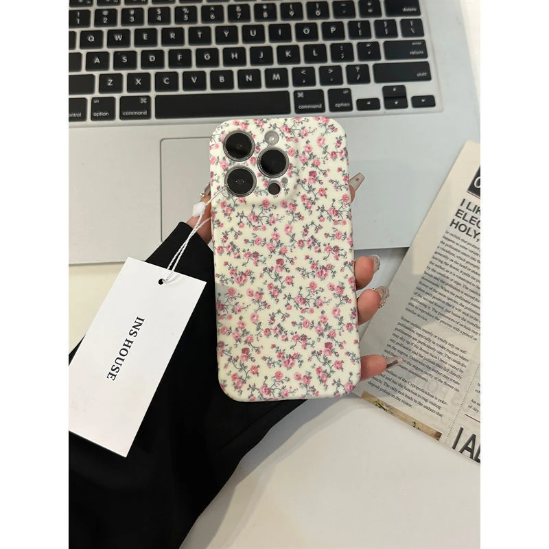 苹果系列iPhone14p复古韩风13pro玫瑰碎花12pm小清新11全包手机壳