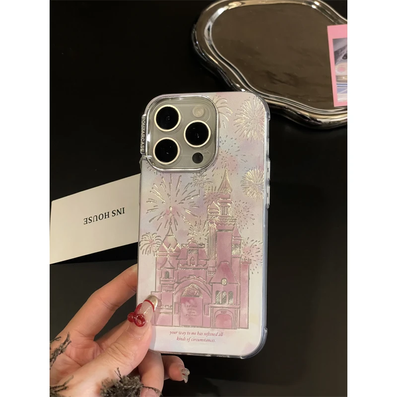 新年梦幻城堡渐变烟花用iPhone15promax苹果14手机壳13新款12电镀