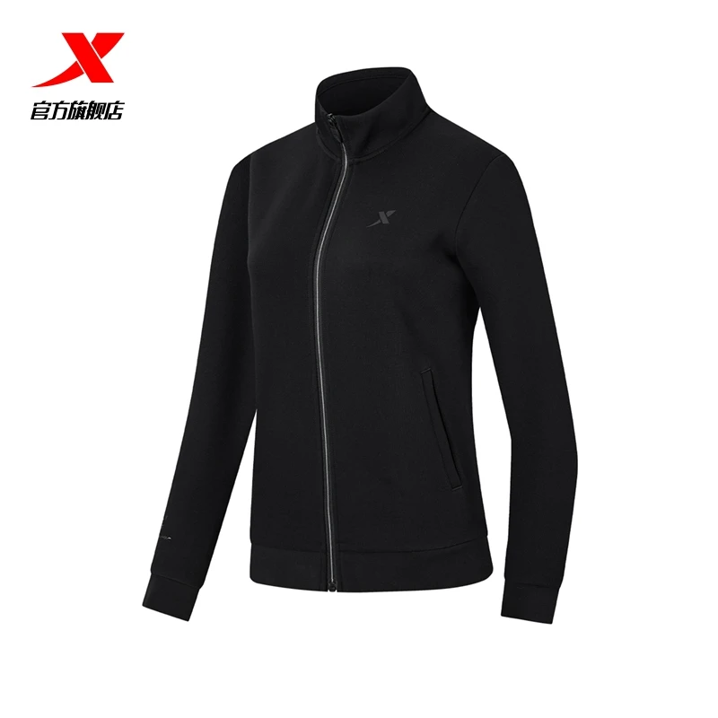 特步塑型科技丨运动外套女秋季新款立领训练夹克977328060113