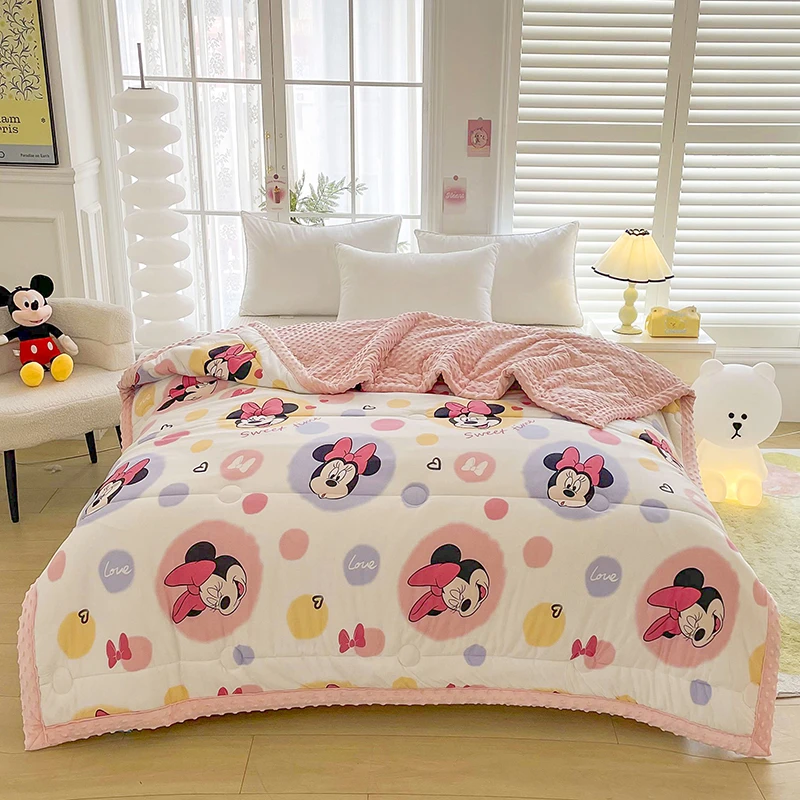 米妮2024新款针织3D绒豆豆秋冬被亲肤机洗加绒加厚