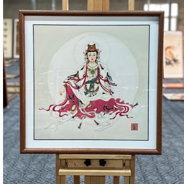 [E6水月观音]60x60cm中国风家居装饰画办公室玄关客厅装饰画