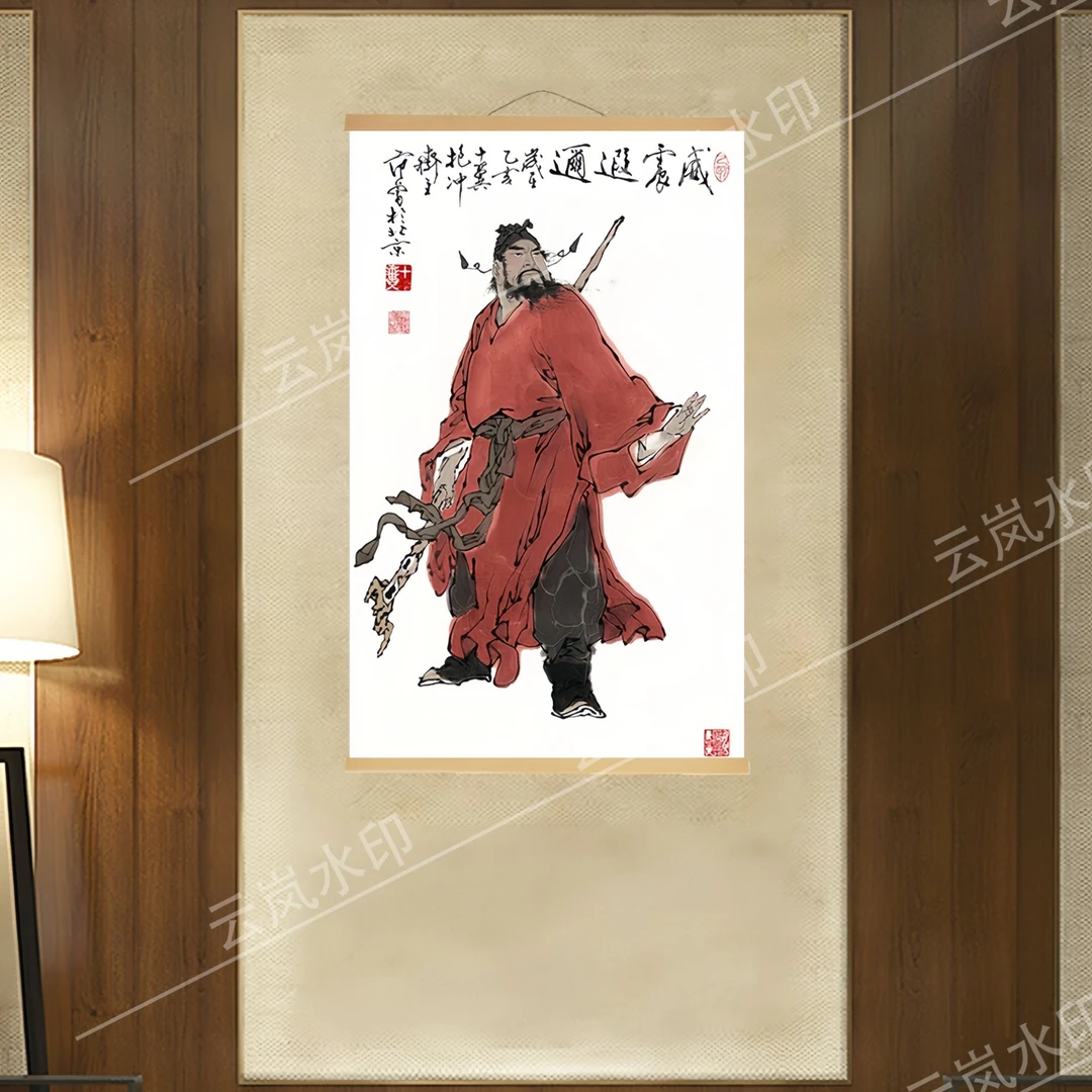 【71威震遐迩钟馗】60x90cm现代挂轴装饰画家居办公室画