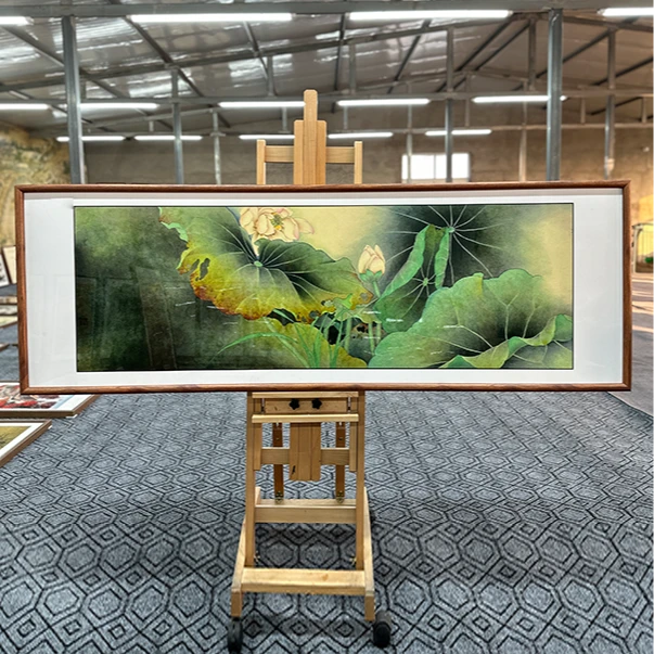 [J11荷花60x180cm家居装饰画办公室玄关客厅装饰画]