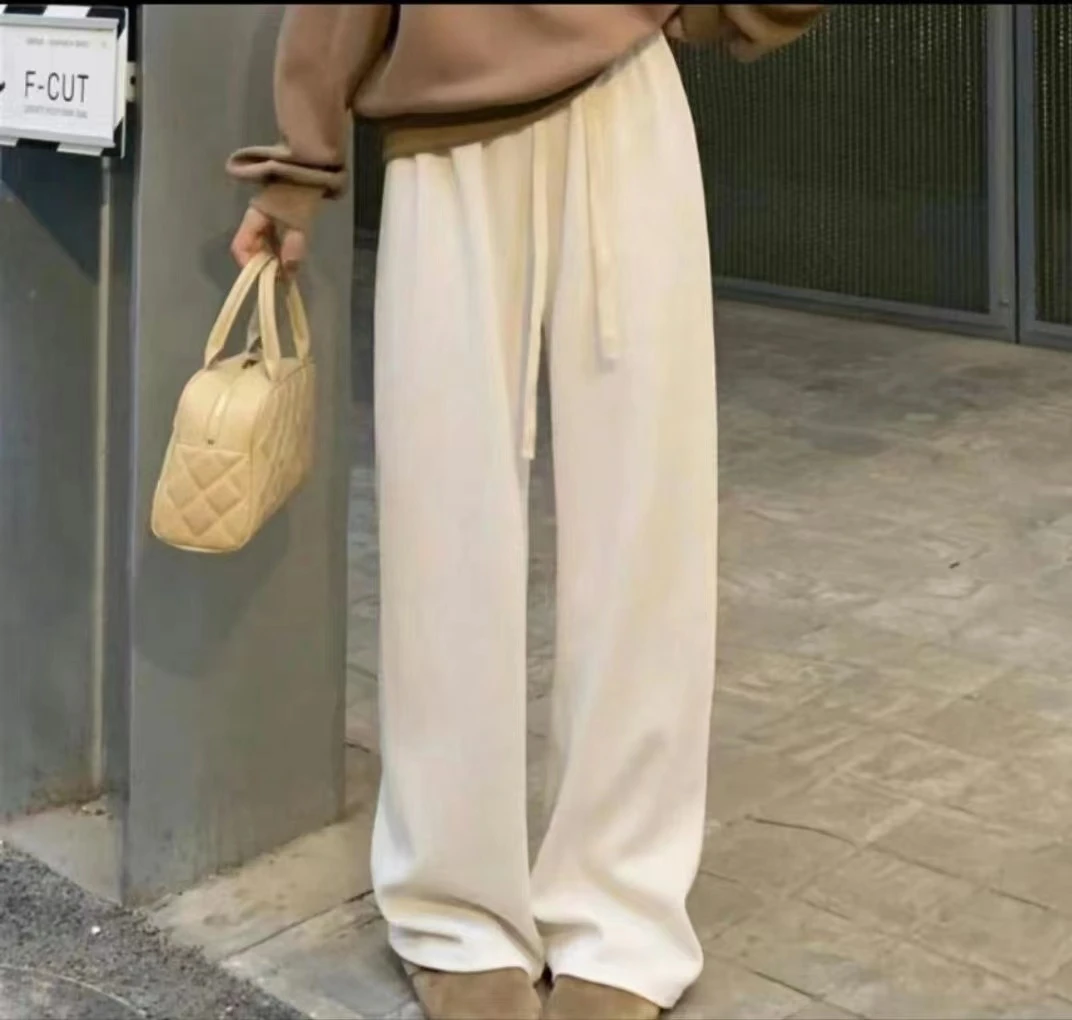 【抖肥】2024胖MM春秋款休闲阔腿裤