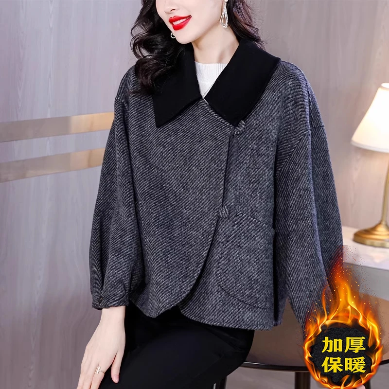 小香风毛呢外套女士短款小个子2024秋冬新款爆款双面呢子大衣