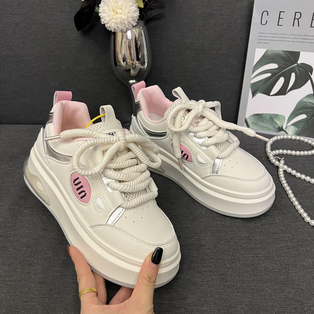 nz小白鞋女小个子增高舒适松糕底2024年春秋季新款厚底低帮休闲