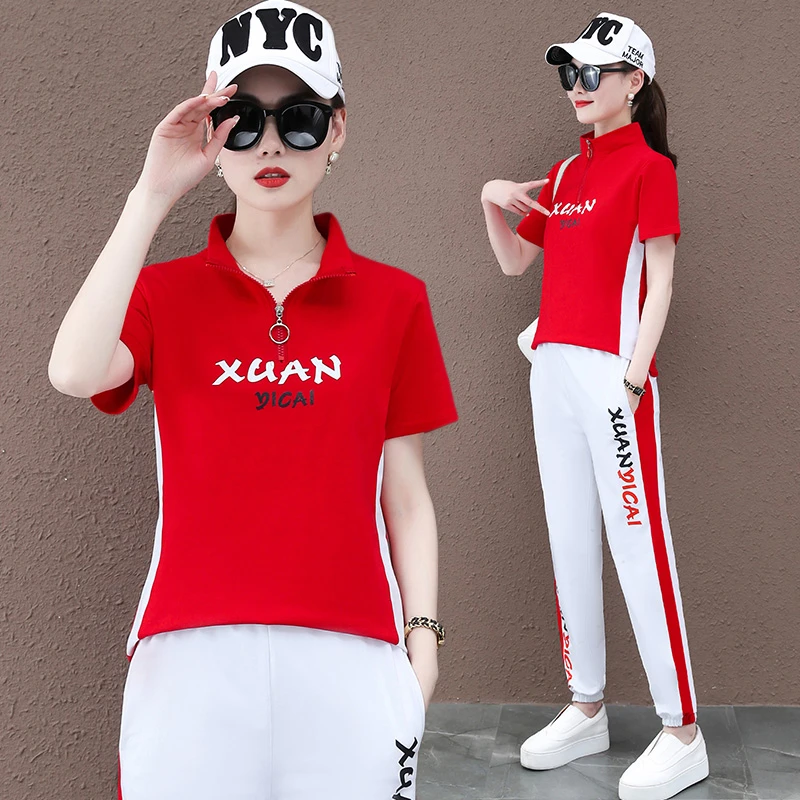 休闲运动套装女2025夏季新款中年妈妈广场舞广场舞健身操运动服