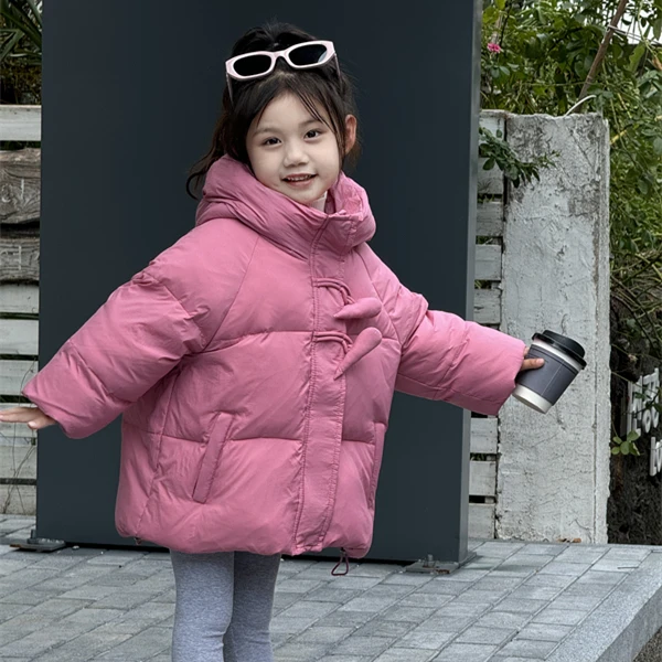 女童防寒服加厚冬装2024新款女孩短款洋气韩版中小童装外套
