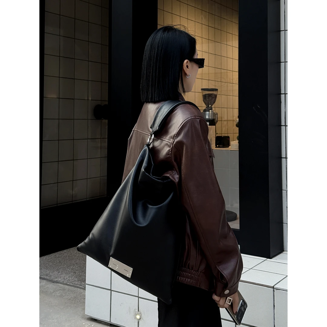 JISHE即奢25C高级定制轻涂羊皮时尚百搭单肩斜挎托特购物袋AL4861