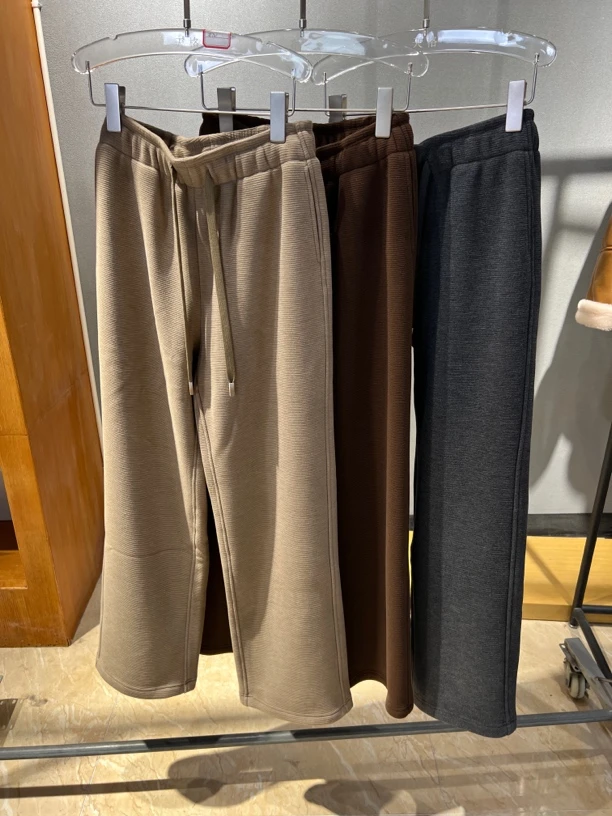 【阳阳专属】轻奢简约秋冬厚款羊毛直筒加绒裤39721