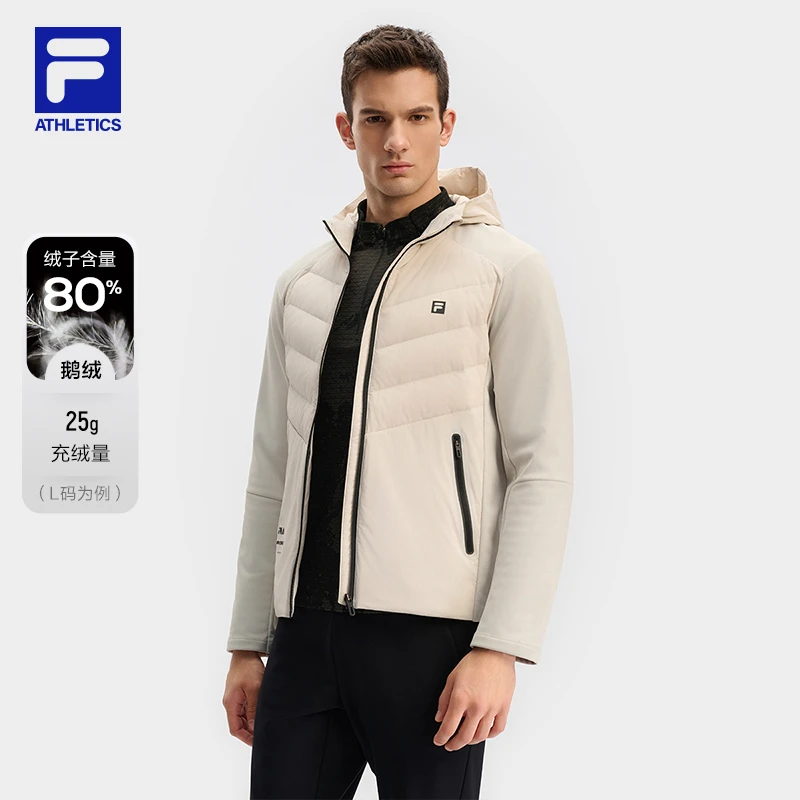 Fila/斐乐男子【弹力运动连帽羽绒服】薄款秋冬保暖上衣A11M441914F