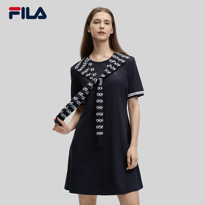 Fila/斐乐女【新款百搭气质连衣裙】夏季显瘦半身a字裙F11W434314F