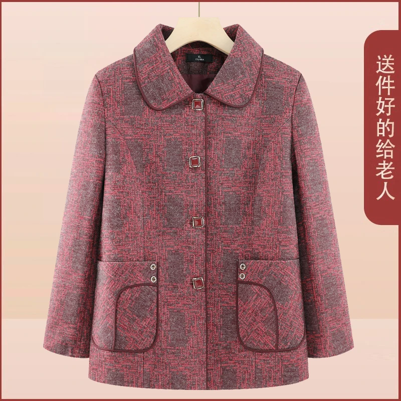 精品奶奶装大码喜妈妈装减龄洋气中老年春秋老年人老人上衣春秋装