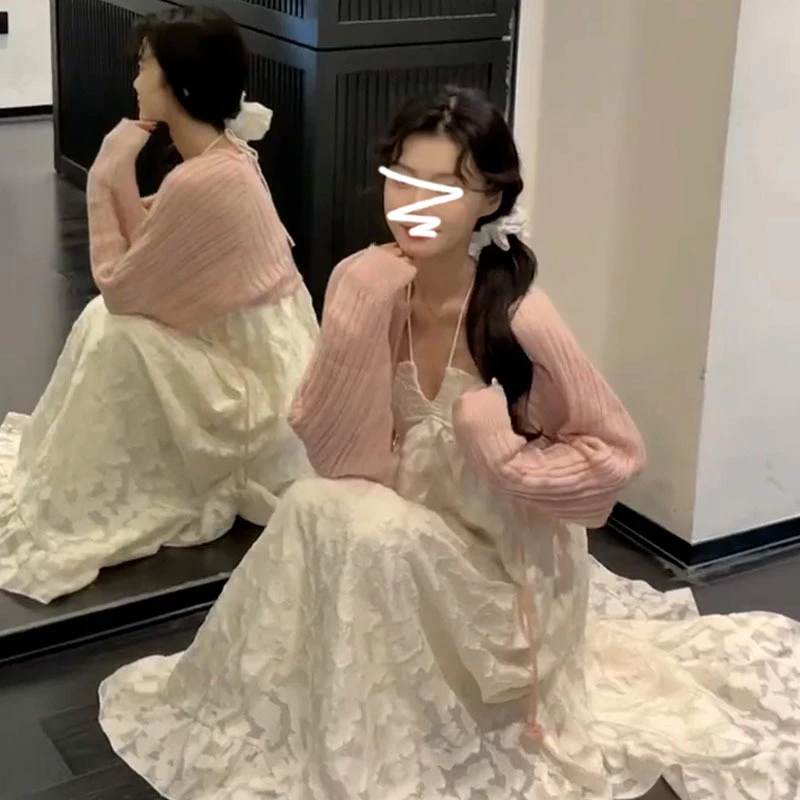 4959早春温柔粉2025新款宽松百搭松弛感针织开衫短韩系上衣外套