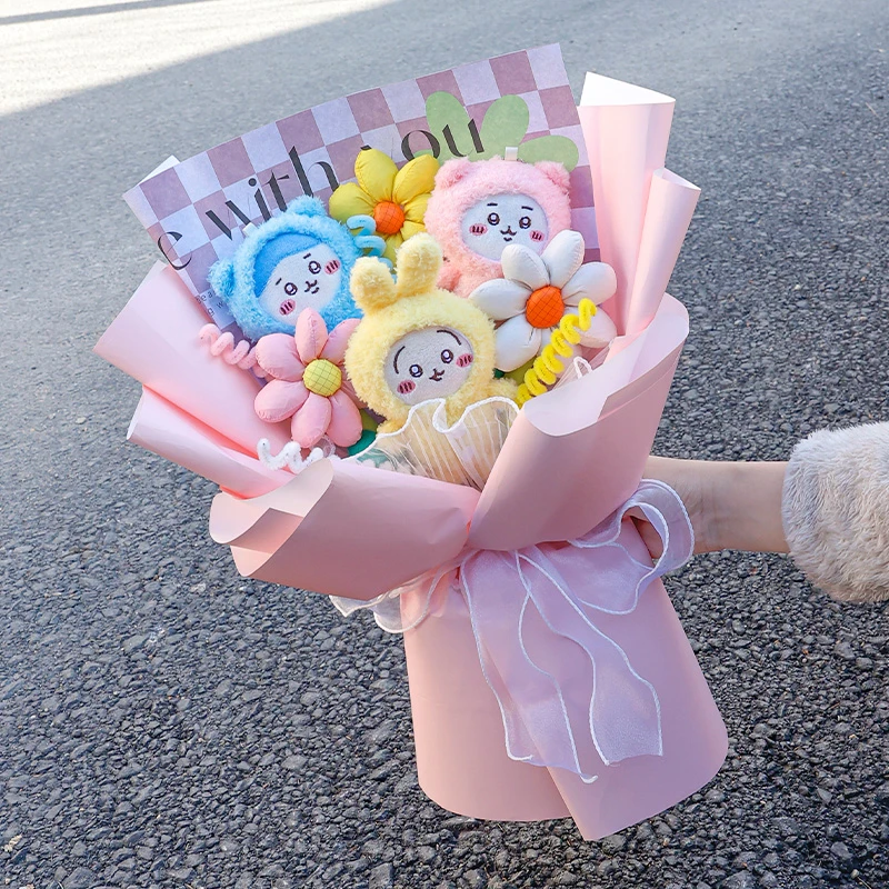 可爱针织毛线乌萨奇娃娃公仔花束成品生日快乐抖音最火的生日礼物