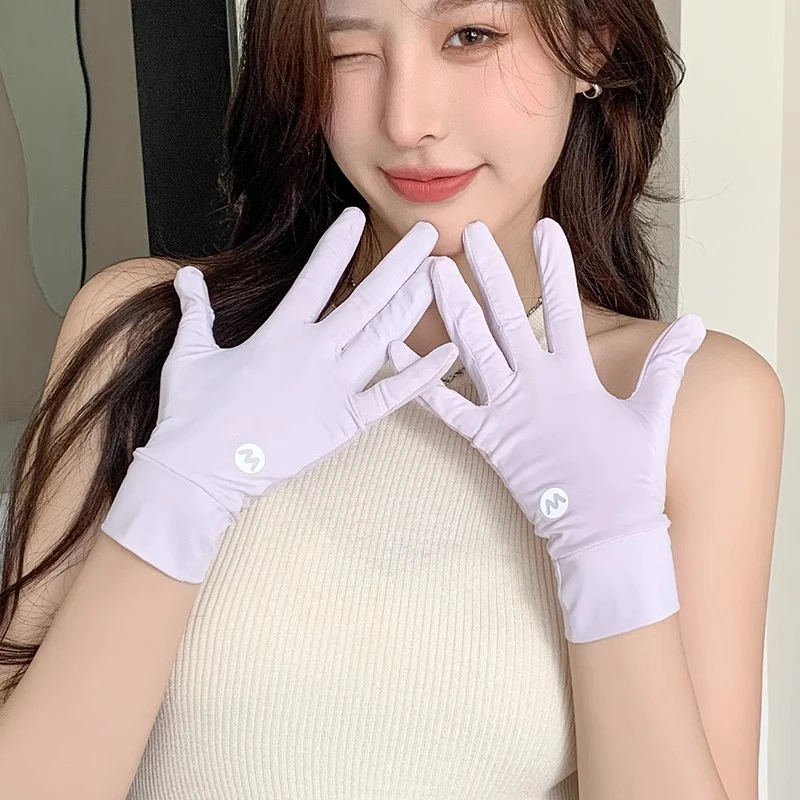 防紫外线女式防晒手套开车电动车夏季夏天骑车电瓶车露指可触屏