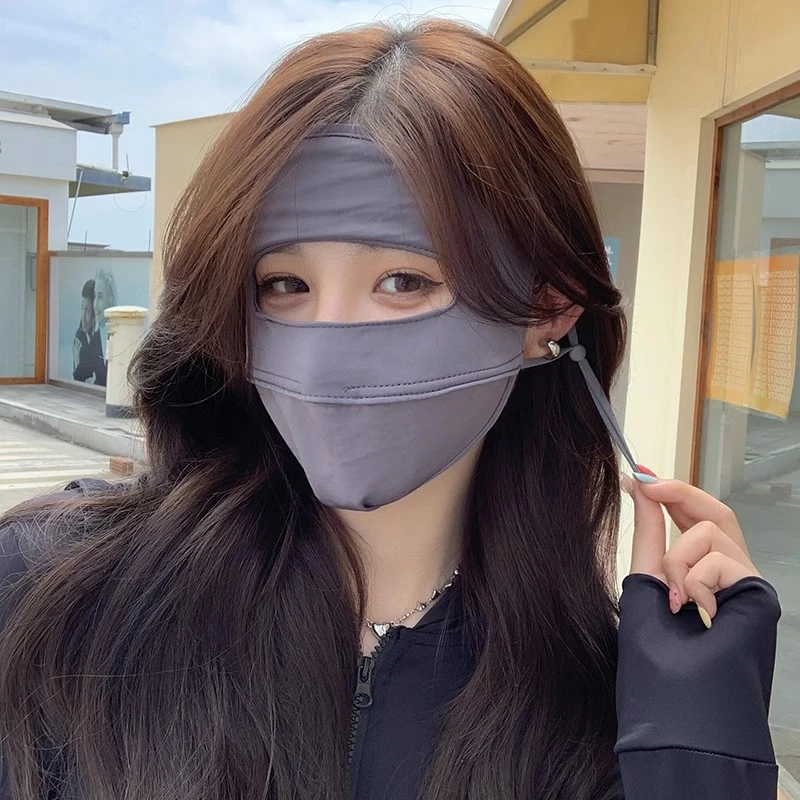 全脸防晒面罩女夏季防紫外线遮阳冰丝脸罩开车口罩面部脸基尼防护