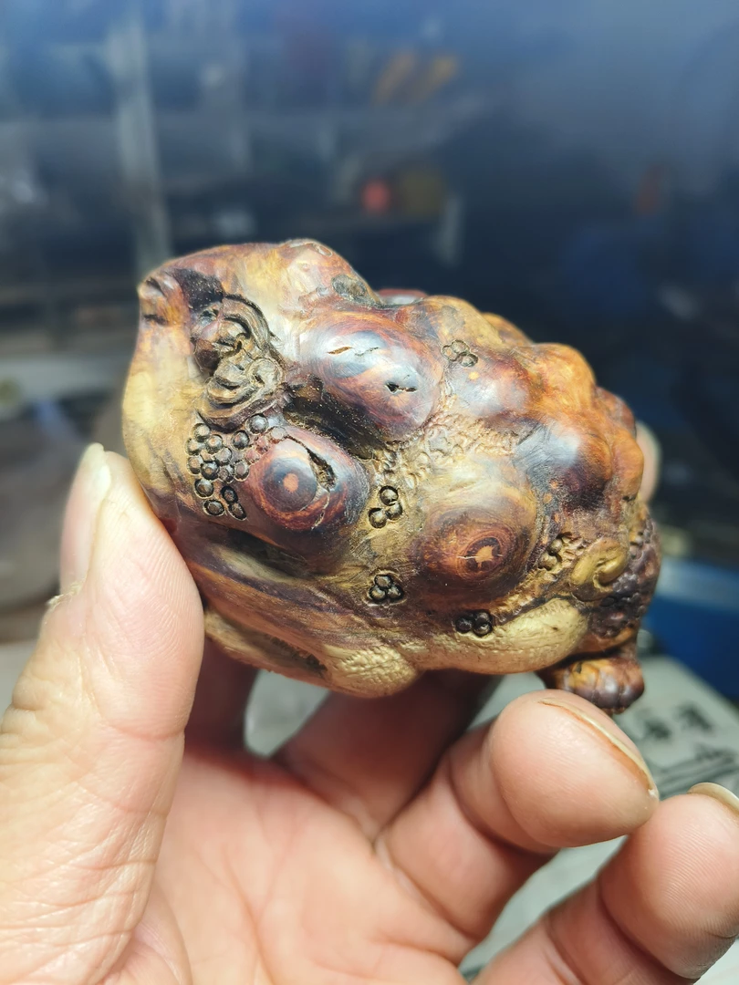 海黄瘤疤手把件  金蟾五年风干料子 木质稳定油性十足。