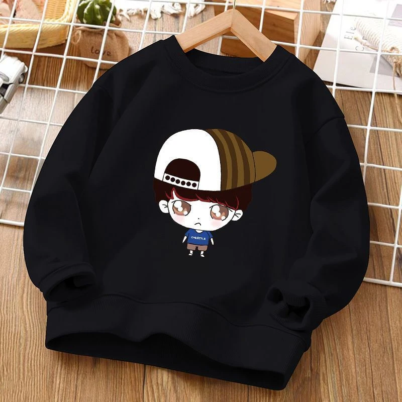 秋季圆领卫衣男童装2023新款儿童帅气百搭长袖上衣外穿小学生潮服