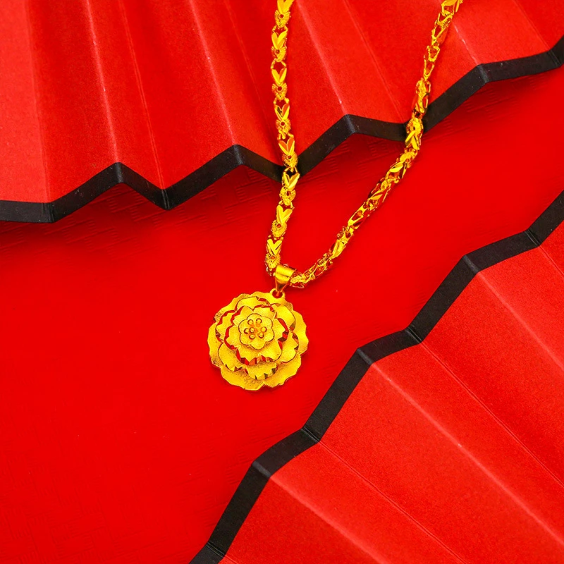 合金项链 牡丹花项链 2025女款时尚大气潮流经典百搭项链女士
