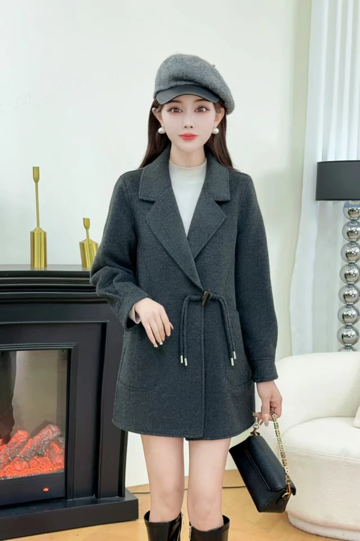 新款双面绒中款西服领洋气外套68款