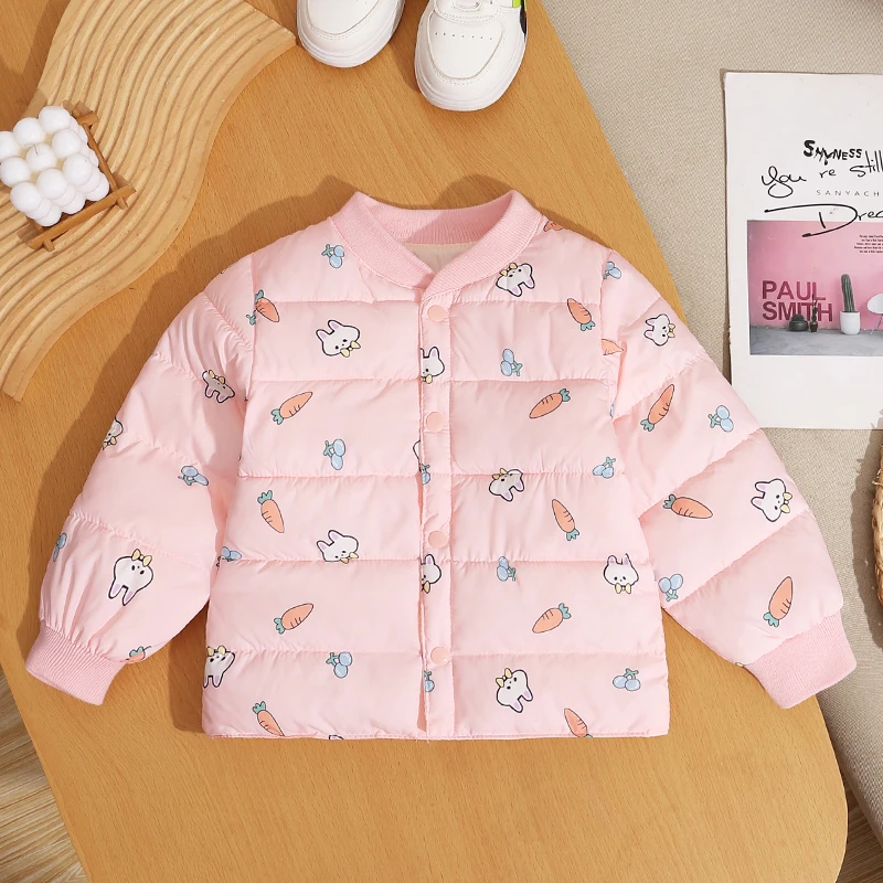 宝宝秋冬季外套中小童夹棉加厚棉服女童可爱棉衣男童帅气衣服女宝