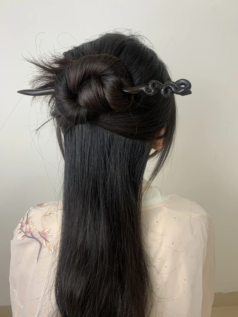 莲隐木作 手工发簪 灵蛇