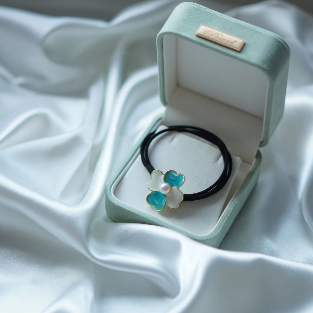 【两位数捡漏】无核珍珠！经典四叶草橡皮筋耐用发圈头绳发饰6-7mm