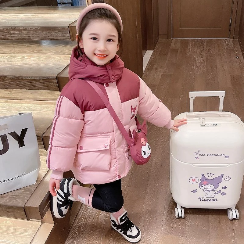 女童棉服加绒加厚2023宝宝冬装外套洋气儿童冬季新款棉衣棉袄