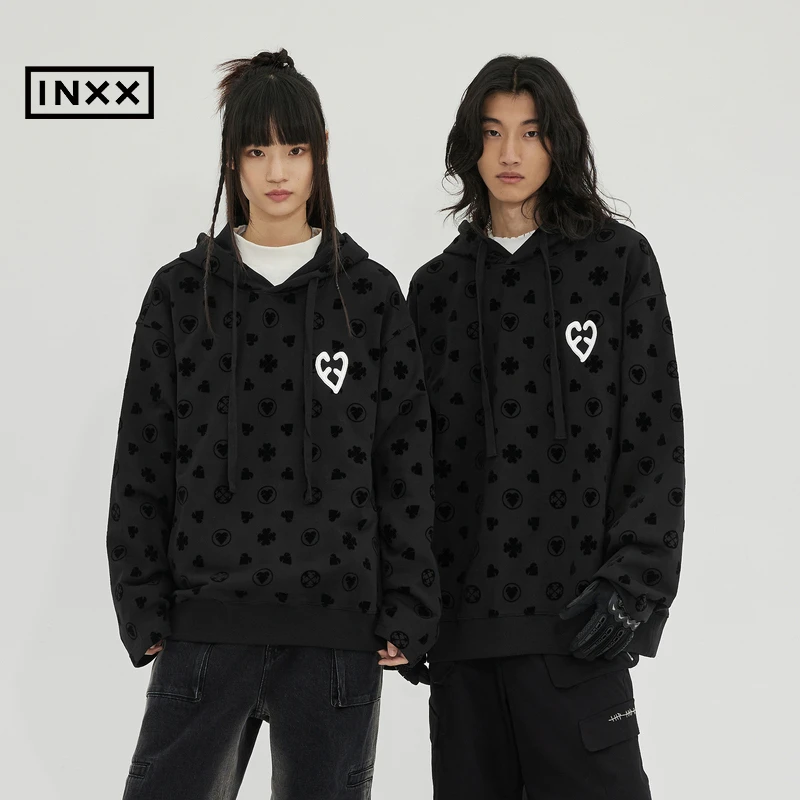 【INXX】ALLPICK 潮牌冬新品套头连帽慵懒感休闲卫衣情侣APD4101615