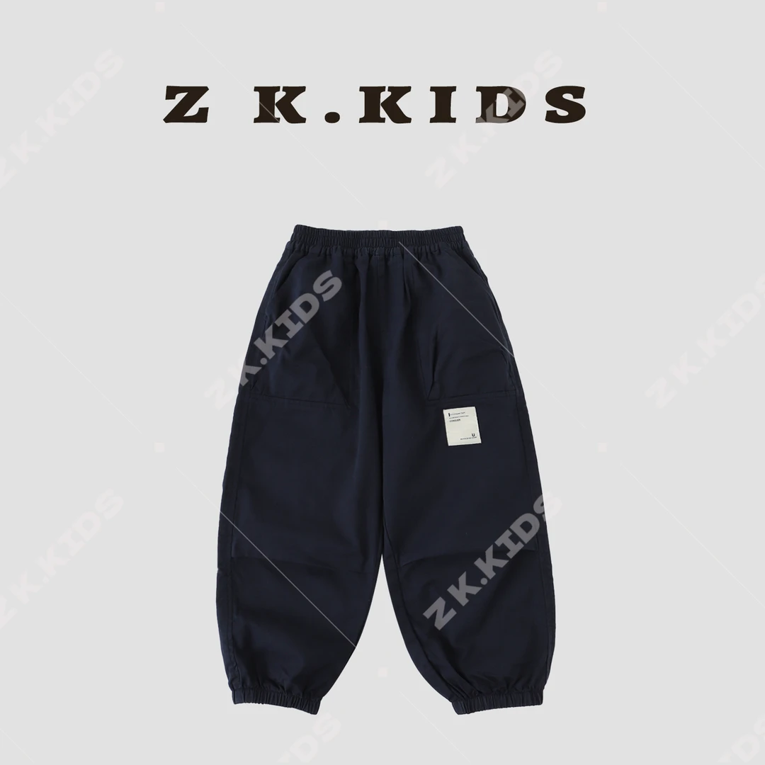 【Z&K】秋季中大童简约百搭舒适宽松儿童拼接休闲裤WZK-6221271