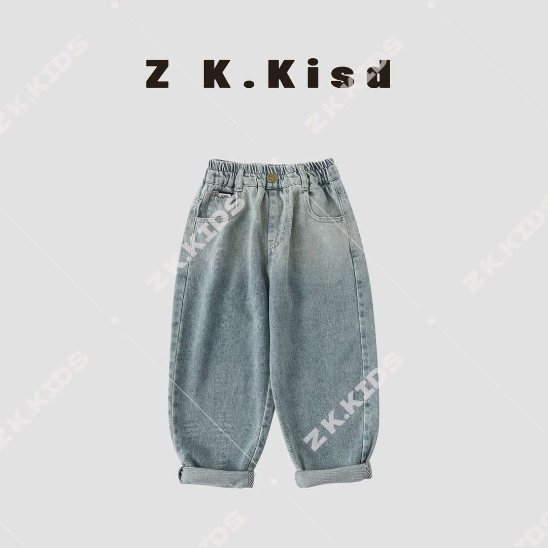 【Z&K】春秋男童洋气宽松时尚休闲韩版百搭牛仔裤zk-621692