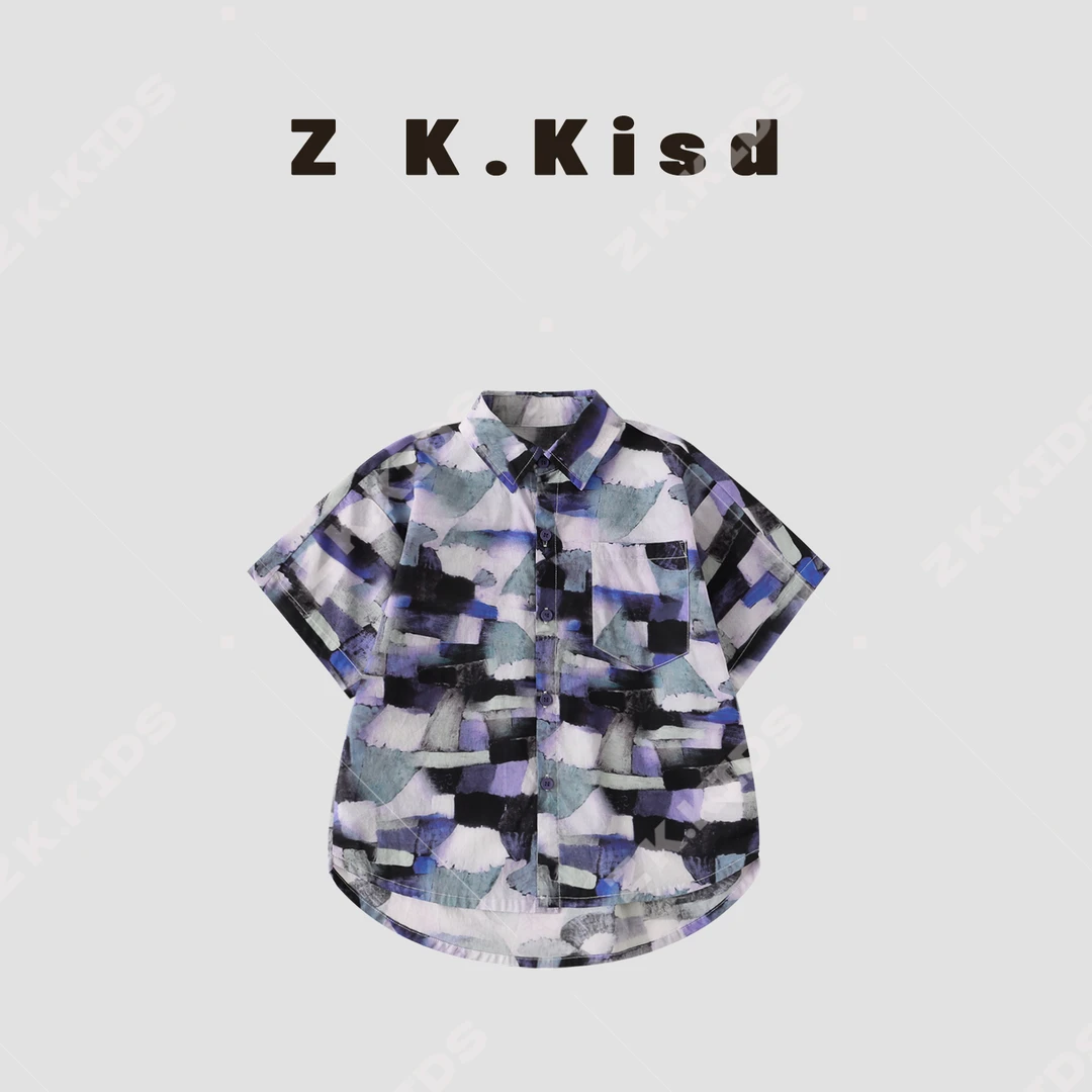 【Z&K】夏款时尚休闲品牌百搭质感舒适儿童衬衫洋气简约ZK-72750