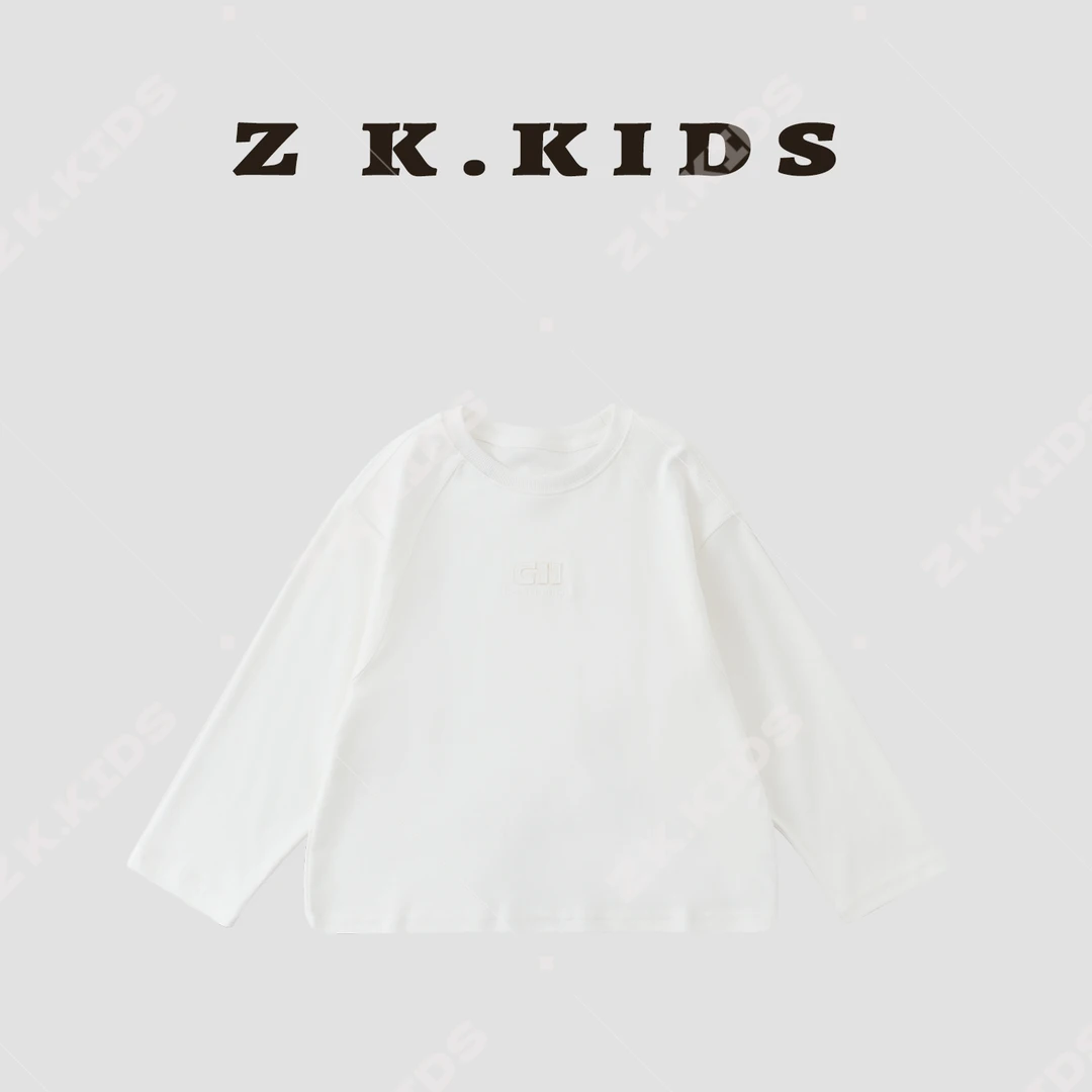 【Z＆K】春秋中大童简约字母T恤儿童百搭印花长袖ZK-122883