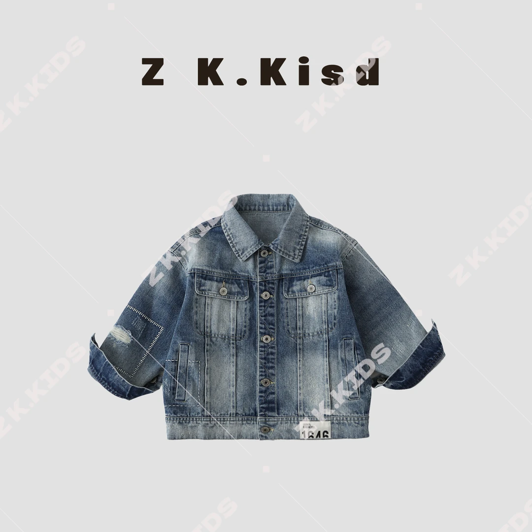 【Z＆K】春季男童韩版时尚休闲百搭洋气潮流超软牛仔外套  Zk-322253