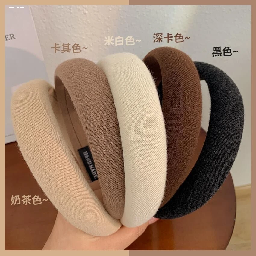 秋冬甜美网红发箍女海绵高颅顶显脸小发饰百搭外出增高厚法式头箍