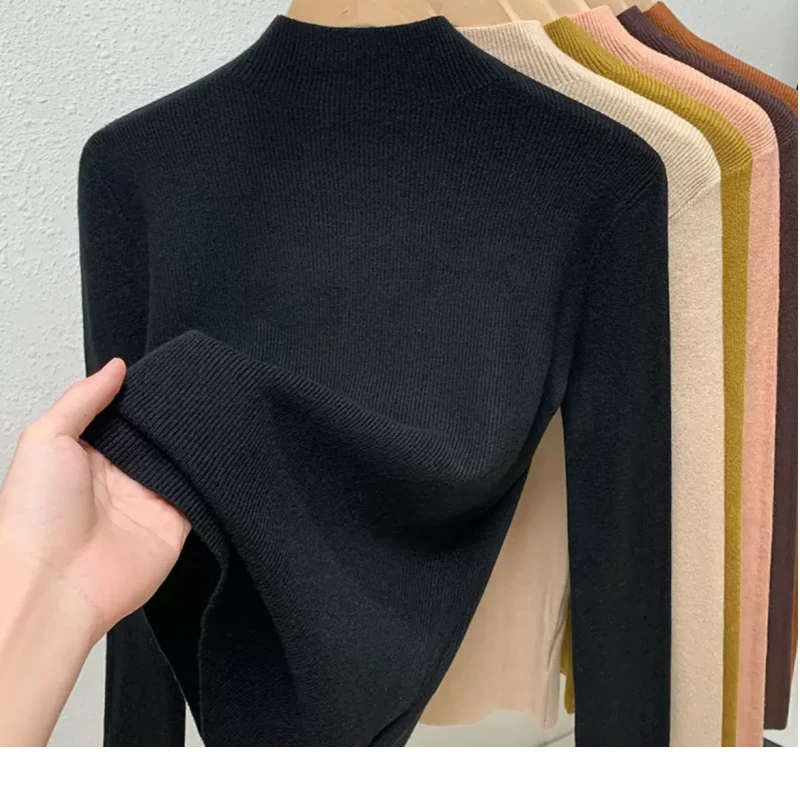 HSTYLE/韩都衣舍打底衫女针织内搭2024新款秋冬长袖上衣25153-2