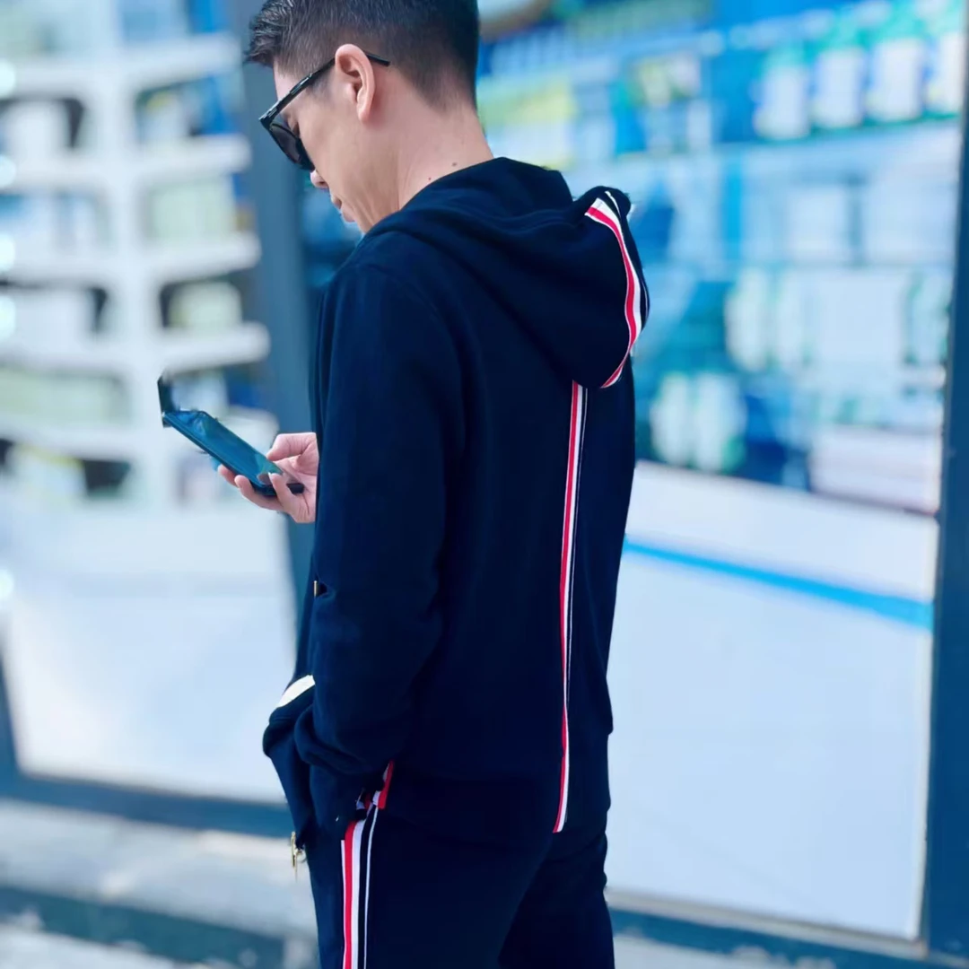 渣渣辉同款后背织带全棉休闲时尚卫衣大码连帽卫衣情侣款秋冬款