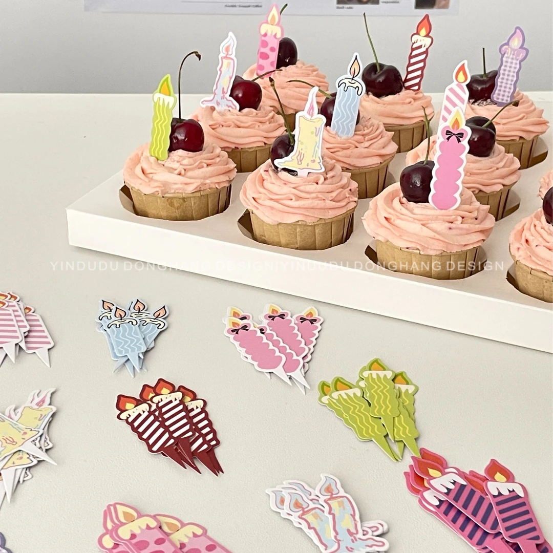 一套10款甜品台烘焙蛋糕蛋糕插件生日蜡烛抖音商城爆款商品