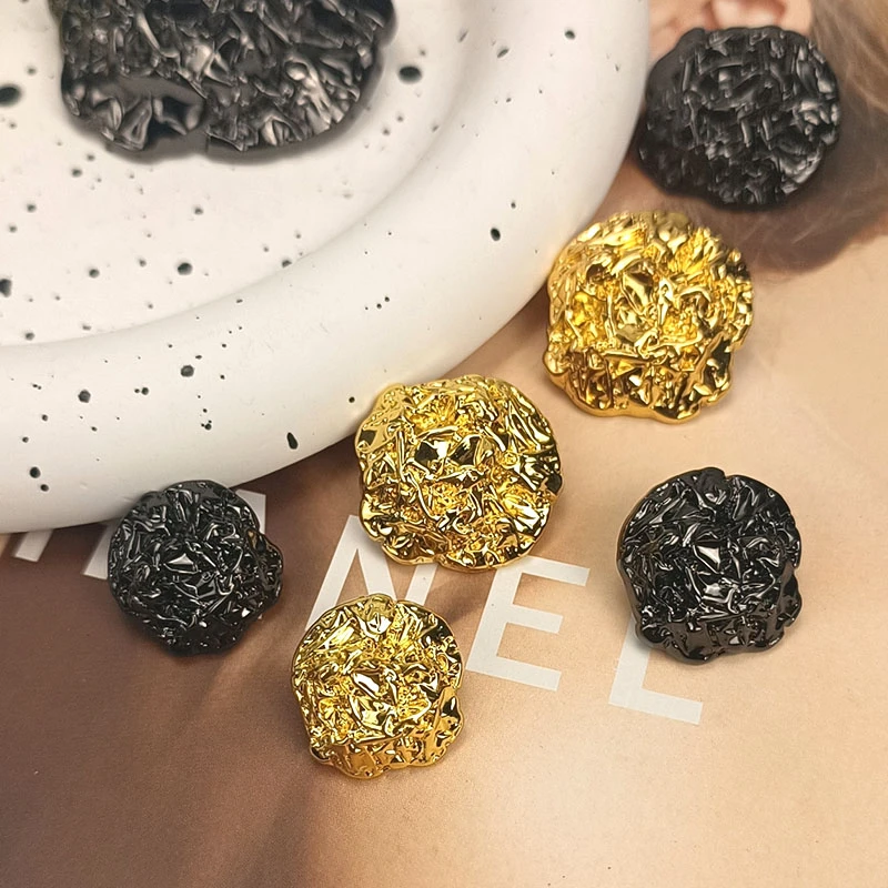 高档时尚精致大衣纽扣小香风金属黑色毛衣西服棉袄特大号扣子