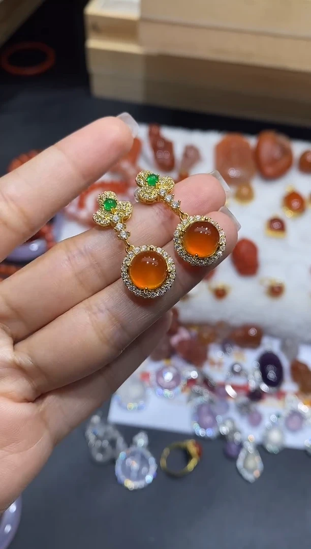 【闪购商品】南红玛瑙净货银S925镶嵌净货