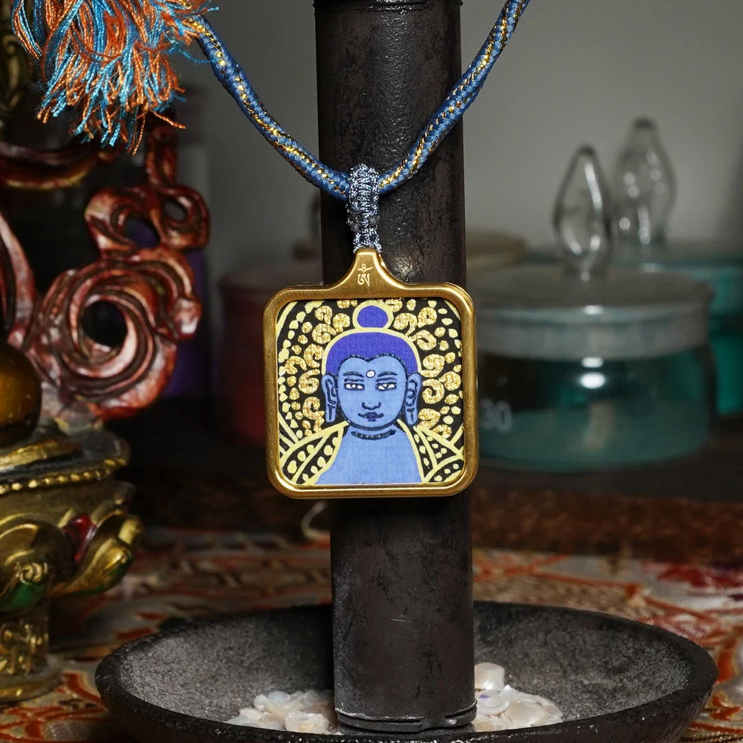 「琉光·药师」药师 小方款流苏彩绘文化 民族风藏式脖挂项链