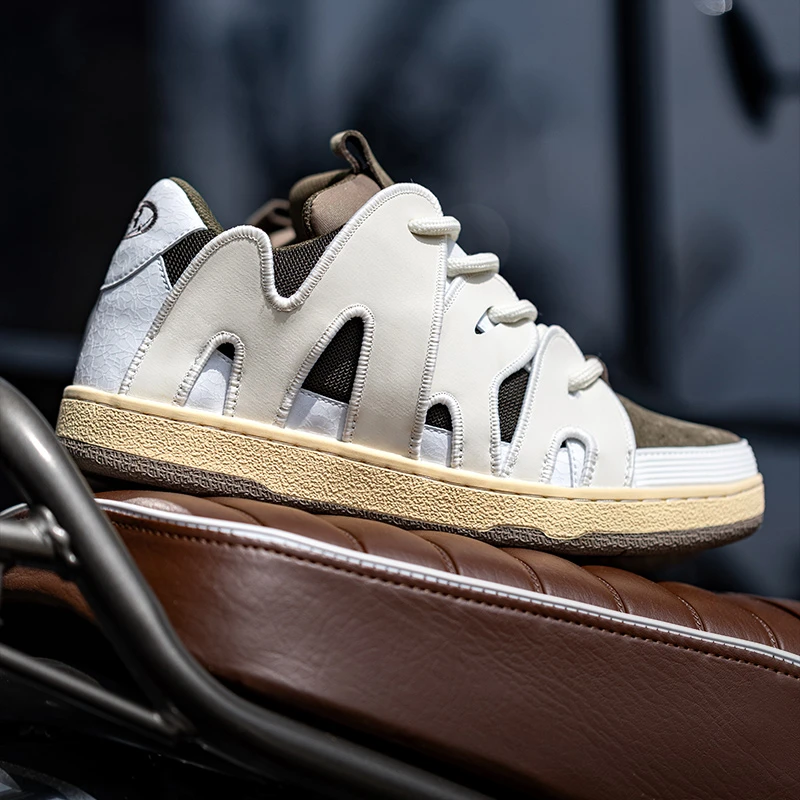 MRA摩卡面包鞋男鞋2025春季新款厚底运动休闲鞋复古百搭板鞋潮鞋