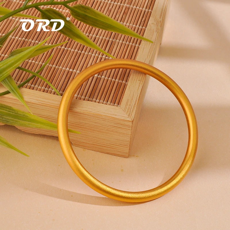 足银手镯 包厚金工艺足银古法磨砂手镯约20g实心纯银镯子